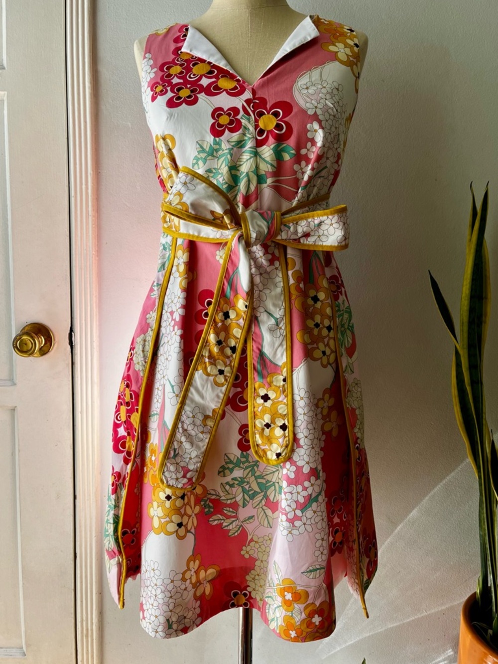 Lesley Evers• Floral Cotton Dress• Sz S - Picture 2 of 12